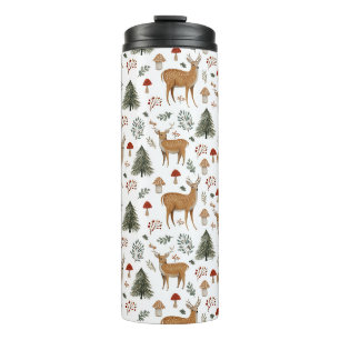 Bouteilles Isothermes Motif de cerf de Noël vintage festif en bois 