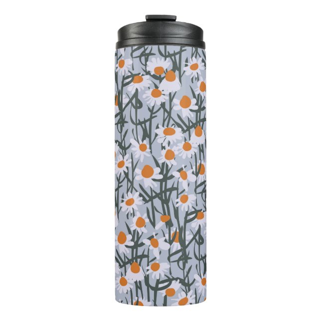 Bouteilles Isothermes Motif de champ Chamomile transparent sur arrière - (Devant)
