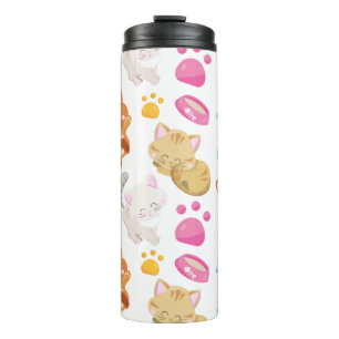 Bouteilles Isothermes Motif De Chats, Chats Mignons, Kitty, Chatons, Paw