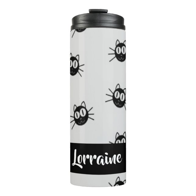 Bouteilles Isothermes Motif de chats noirs (Devant)
