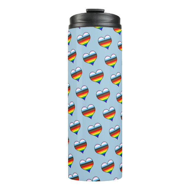 Bouteilles Isothermes Motif de coeur arc-en-ciel Tumbler thermique (Devant)