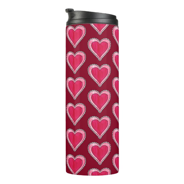 Bouteilles Isothermes Motif de coeur moderne Saint Valentin (Tourné sur la droite)
