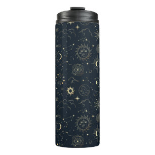 Bouteilles Isothermes Motif de constellation d'étoile d'or bleu minuit