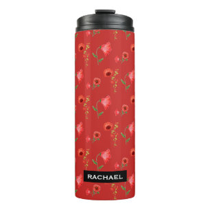 Bouteilles Isothermes Motif de coquelicots rouges personnalisé