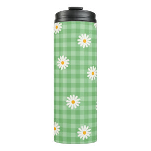 Bouteilles Isothermes Motif de de Fleur En vichy à carreaux verts