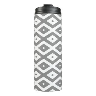 Bouteilles Isothermes Motif de diamants gris et blanc