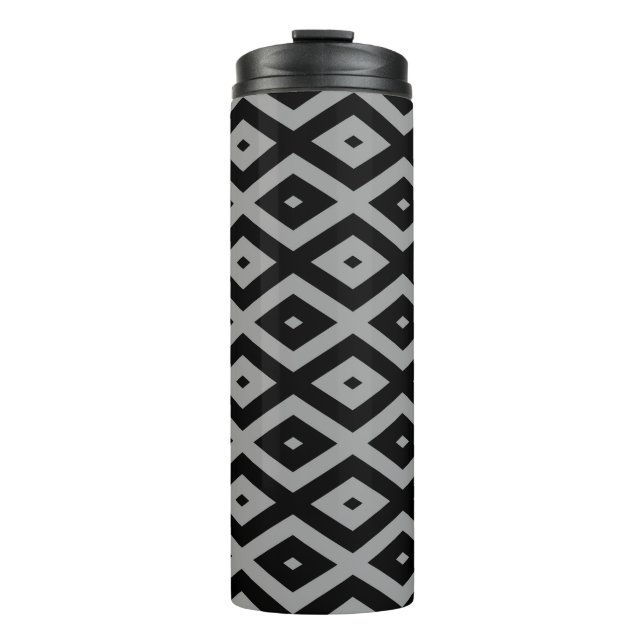 Bouteilles Isothermes Motif de diamants gris et noir (Devant)