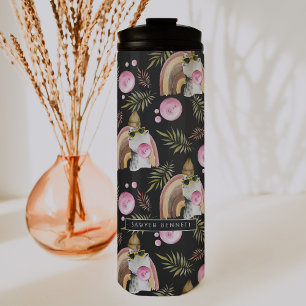 Bouteilles Isothermes Motif de dinosaure élégant Tumbler monogrammé