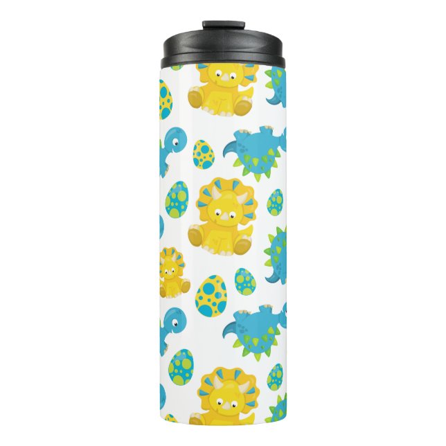 Bouteilles Isothermes Motif De Dinosaures, Dinosaures Mignons, Baby Dino (Devant)
