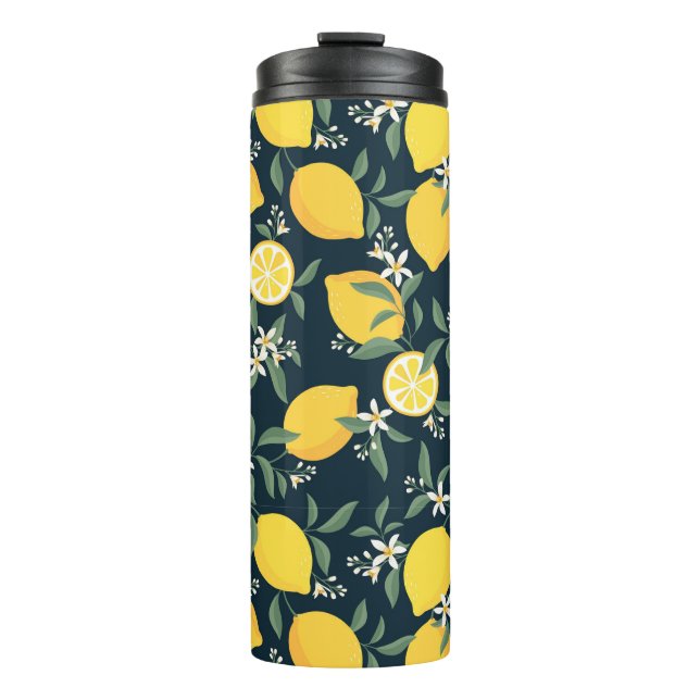 Bouteilles Isothermes Motif de feuille jaune citron (Devant)