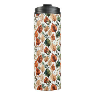 Bouteilles Isothermes Motif de feuilles de terre cuite et de sauge d'aut