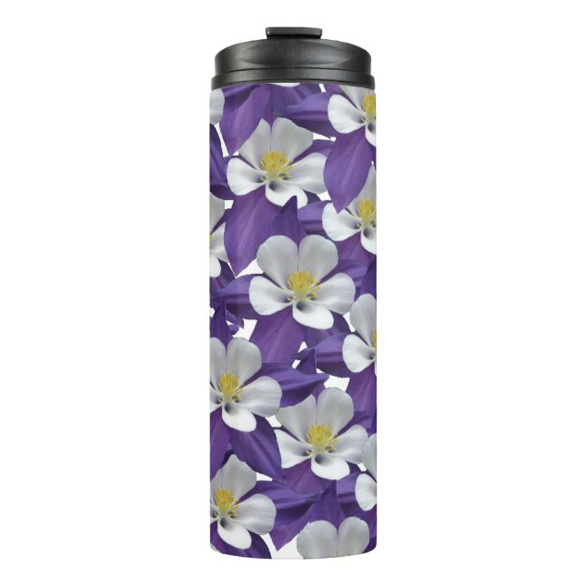 Bouteilles Isothermes Motif de fleur d'aquilegia (Devant)