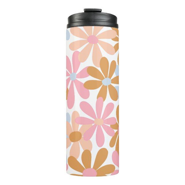 Bouteilles Isothermes Motif de fleur de marguerite pastel rétro (Devant)