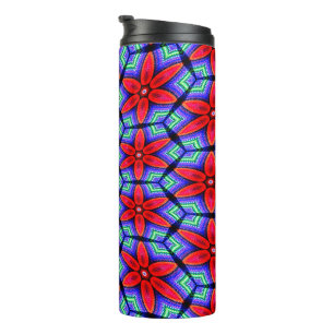 Bouteilles Isothermes Motif de Fleurs de tissus rouges