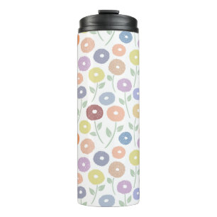 Bouteilles Isothermes Motif de fleurs floues Pastels sur fond blanc