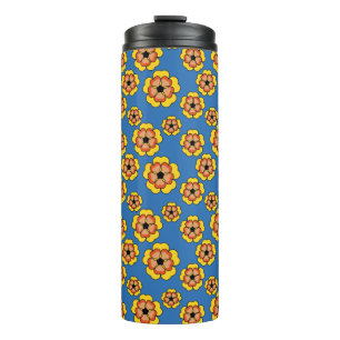 Bouteilles Isothermes Motif de fleurs orange jaune