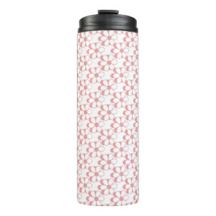 Bouteilles Isothermes Motif de fleurs roses et blanches sur fond blanc