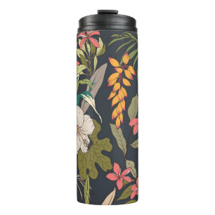 Bouteilles Isothermes Motif de fleurs tropicales sans joint arrière - pl