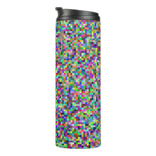 Bouteilles Isothermes Motif de fond de carrés de pixels colorés