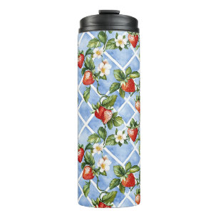Bouteilles Isothermes Motif de fraise et feuille de charme - Vintage (2)