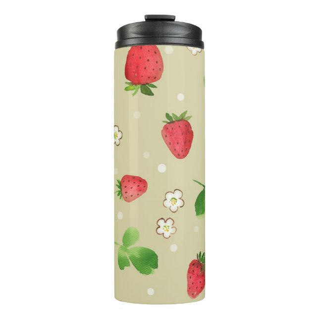 Bouteilles Isothermes Motif de fraises d'aquarelle (Devant)