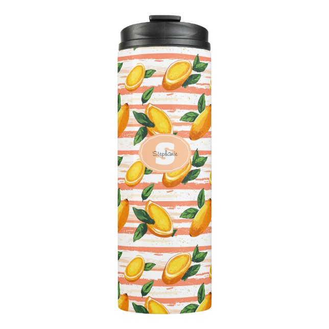 Bouteilles Isothermes Motif de fruits Mango avec Feuilles verts (Devant)