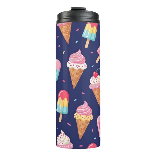 Bouteilles Isothermes Motif de glace, popsicles et cerises (Devant)