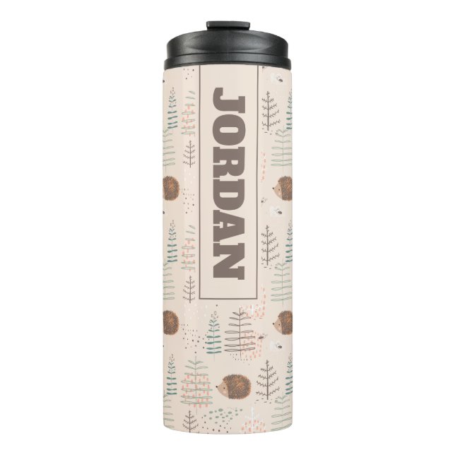 Bouteilles Isothermes Motif de hérisson de bois mignon (Devant)