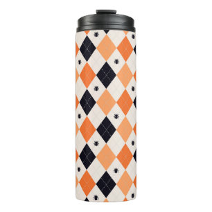 Bouteilles Isothermes Motif de Jacquard d'Halloween Orange et Black Spid