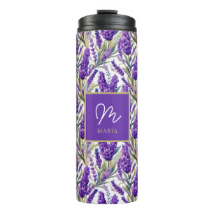 Bouteilles Isothermes Motif de lavande violet étonnant Monogramme