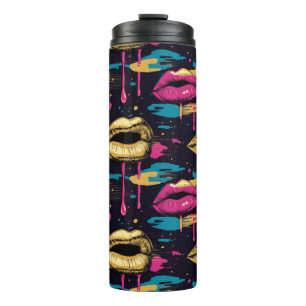 Bouteilles Isothermes Motif de lèvres pop art gras avec gouttes vibrante