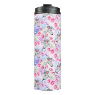 Bouteilles Isothermes Motif de licornes et de roses