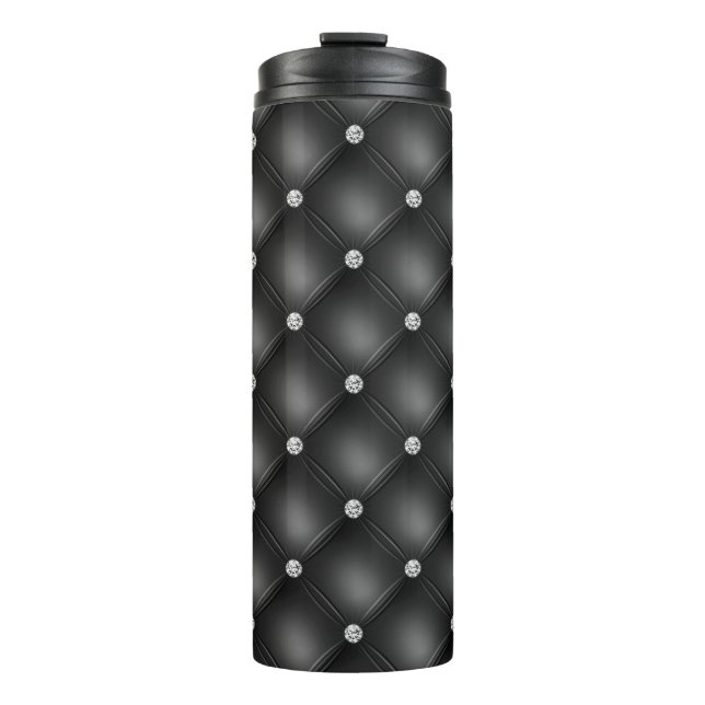 Bouteilles Isothermes Motif de luxe en Diamant Noir Tufted (Devant)