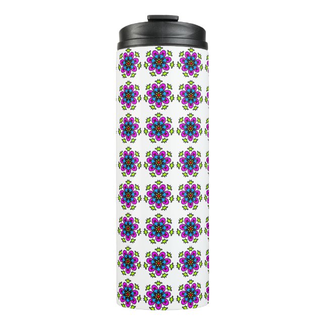 Bouteilles Isothermes Motif de mandala floral (Devant)