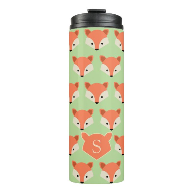 Bouteilles Isothermes Motif de Mare Fox sur Green Monogram (Devant)