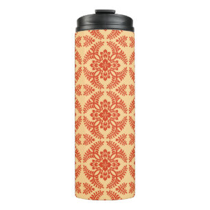 Bouteilles Isothermes Motif de médaillon japonais, orange pastel
