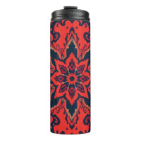 Motif de médaillon persan orné rouge bleu de luxe