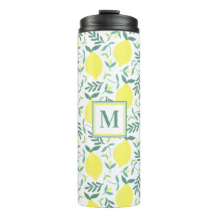 Bouteilles Isothermes motif de monogramme botanique de citron