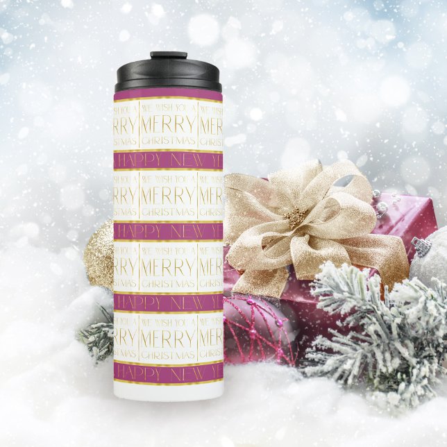 Bouteilles Isothermes Motif de Noël Magenta Gold#35 ID1009 (Créateur téléchargé)