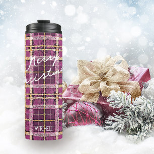 Bouteilles Isothermes Motif de Noël Magenta Gold n° 7 ID1009