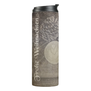 Bouteilles Isothermes Motif de Noël vintage avec biscuits et café