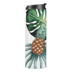 Bouteilles Isothermes Motif de palmier de jungle à l'aquarelle tropicale