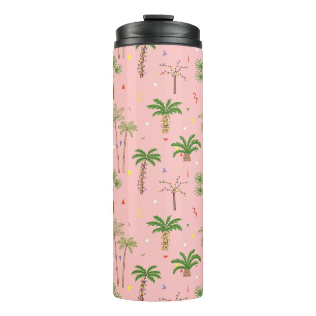 Bouteilles Isothermes Motif de palmiers de Noël tropicaux (Devant)