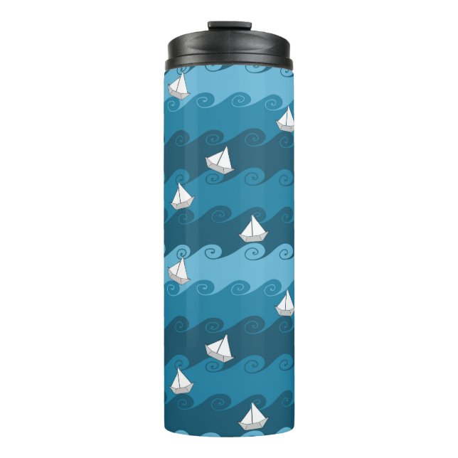 Bouteilles Isothermes Motif de papier de bateaux (Devant)