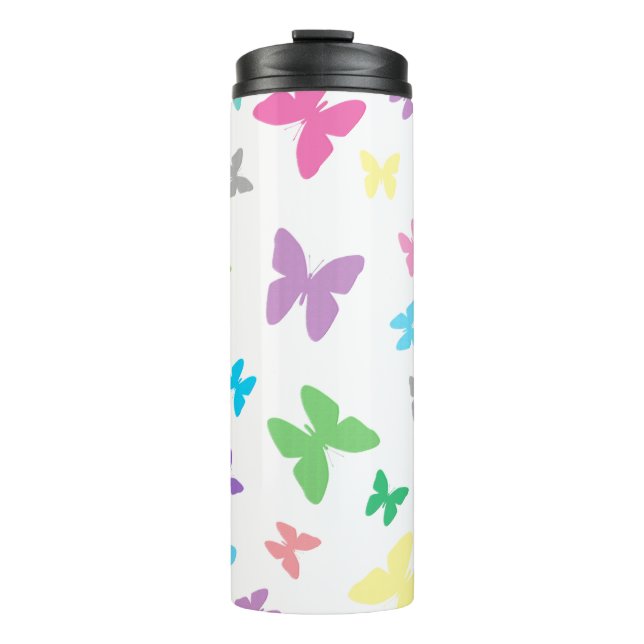 Bouteilles Isothermes Motif de papillons colorés (Devant)