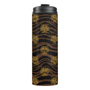 Bouteilles Isothermes Motif de Parties scintillant d'or Jungle Tiger
