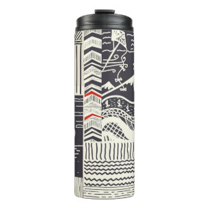Bouteilles Isothermes Motif de patchwork sans couture de doodles abstrai