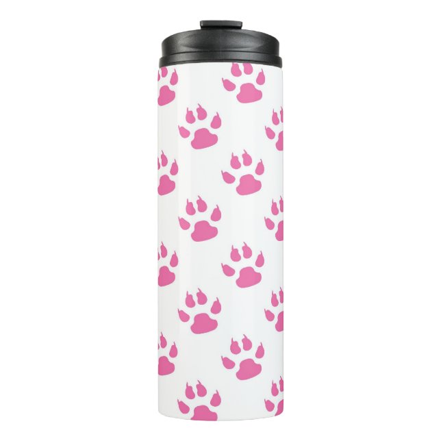 Bouteilles Isothermes Motif de pattes kitty roses (Devant)