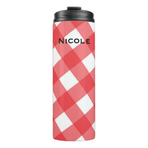 Bouteilles Isothermes Motif de pique-nique à carreaux rouge et blanc