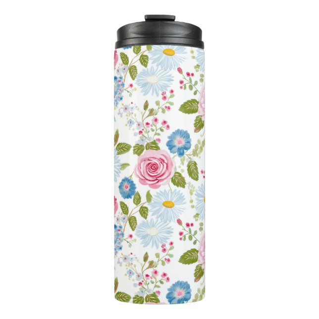Bouteilles Isothermes Motif de pivoines roses  (Devant)